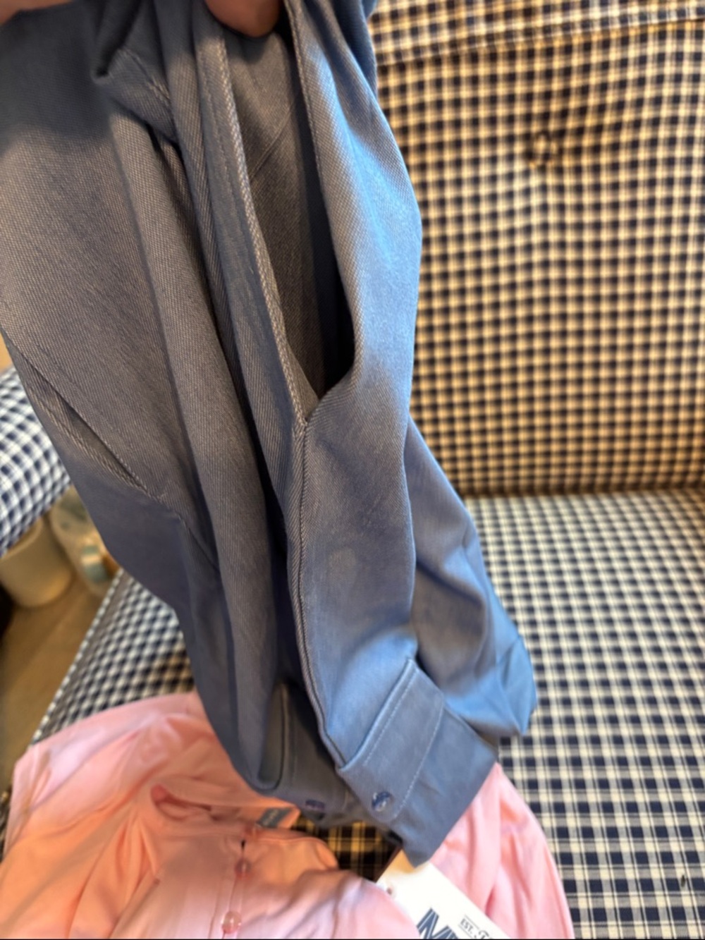 Muk Luks Pink Henley with Blue Layered Tee - Picture 6 of 7